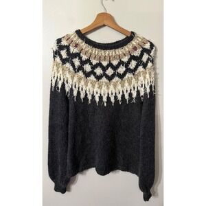 Cynthia Rowley Wool Blend Balloon Sleeve Scoop Neck Sweater‎ Size XS Soft Cozy